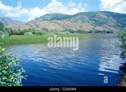 See. Lago de Sanabria Nature Reserve, Provinz Zamora, Kastilien-León, Spanien. Stockfoto