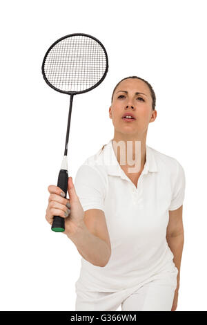 Spielerin Badminton spielen Stockfoto