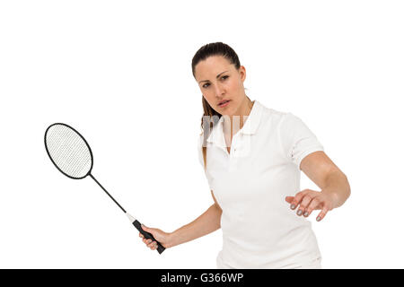 Spielerin Badminton spielen Stockfoto