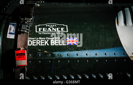 Derek Glocken 2012 Classic Le Mans Teilnehmer Auto 1929 Bentley 4,5 Liter "Blower". An der 2015 Goodwood Revival, Sussex, UK. Stockfoto