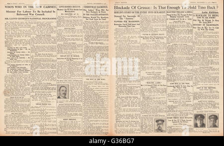 1916 Daily Sketch Lloyd George gründet neue britische Regierung Stockfoto