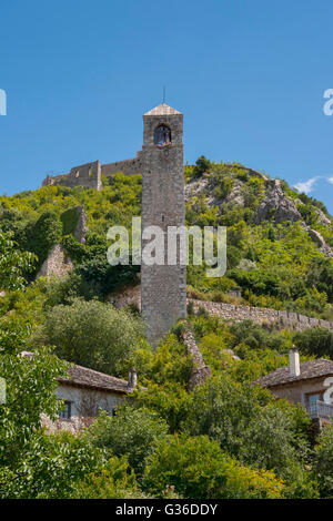 Sahat Kula in Pocitelj, Bosnien und Herzegowina Stockfoto