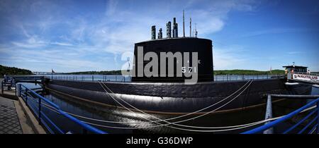 USA US Navy Submarine Force Museum, Themse in Groton, Connecticut Stockfoto