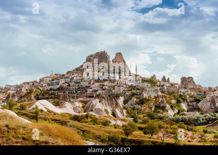 Türkische Festung Uchisar Landschaft in Cappadocia Türkei Stockfoto