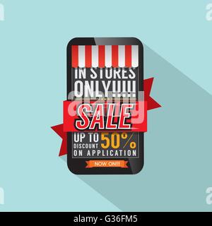 Mobile Shopping Konzept-Vektor-Illustration Stock Vektor