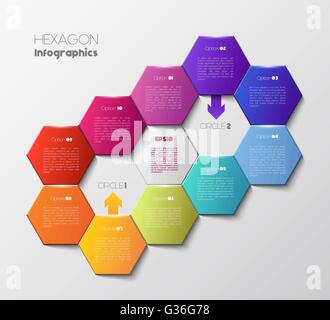 Geometrischen Sechseck-Infografik-Konzept Stock Vektor
