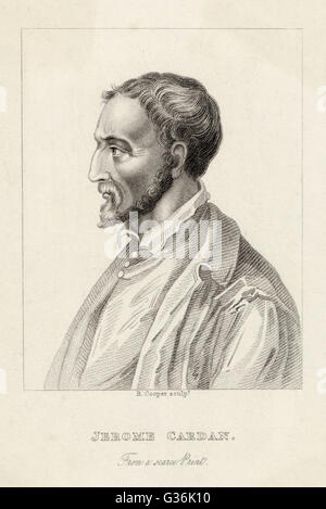 Girolamo (oder Gerolamo) Cardano (1501-1576), auch bekannt als Jerome Cardan, italienischer Arzt, Mathematiker, Astrologe, etc. Datum: 1501-1576 Stockfoto