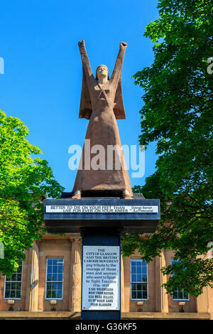 Statue auf Broomielaw, Glasgow feiert die Freiwilligen aus Glasgow, die reiste nach kämpfen im spanischen Bürgerkrieg 1936-1939 Stockfoto