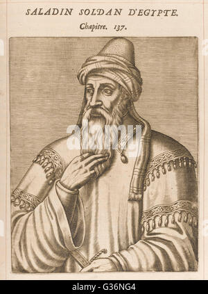 Salah Ad-Din Yusuf Ibn Ayyub (1138-1193), bekannt als Saladin, muslimischen Sultan von Ägypten und Syrien (regierte 1174-1193).      Datum: ca. 1180 Stockfoto