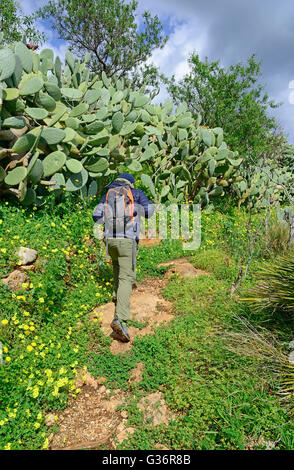 Wandern im Naturschutzgebiet Zingaro, Sizilien Stockfoto