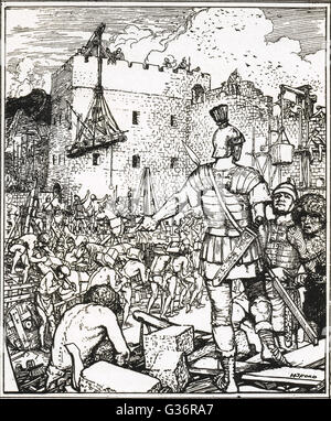 Die Gebäude der Hadrianswall 122 n. Chr. Stockfoto