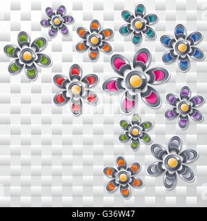Sammlung von bunten Blumen. Stock Vektor