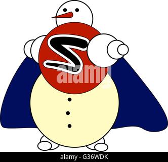 Schnee fliegen Superhelden Stock Vektor