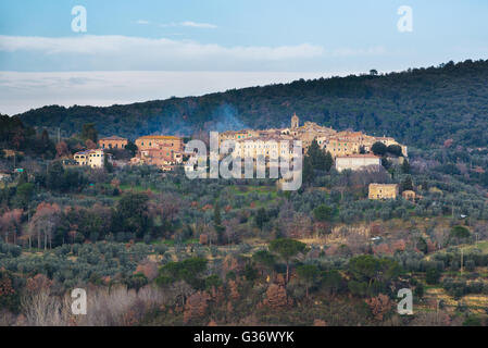 Stadt in der Toskana, Castelmuzio Stockfoto