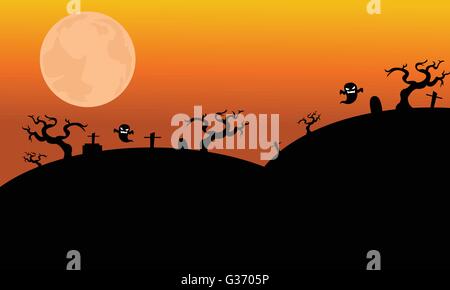 Halloween Geist im Grab Stock Vektor