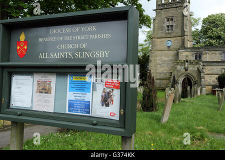 All Saints Church, Slingsby, North Yorkshire, England, UK Stockfoto