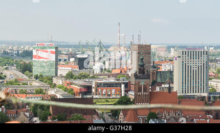 Gdansk Stadtbild - Blick vom Turm St. Marys Kirche, Danzig, Polen Stockfoto