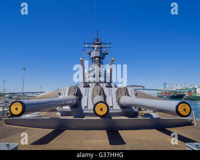 Long Beach, JUL 24: Schlachtschiff USS Iowa am 24. Juli 2014 in Long Beach Stockfoto