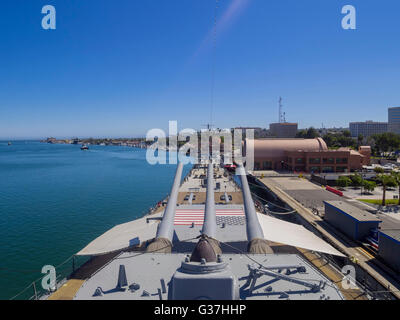 Long Beach, JUL 24: Schlachtschiff USS Iowa am 24. Juli 2014 in Long Beach Stockfoto