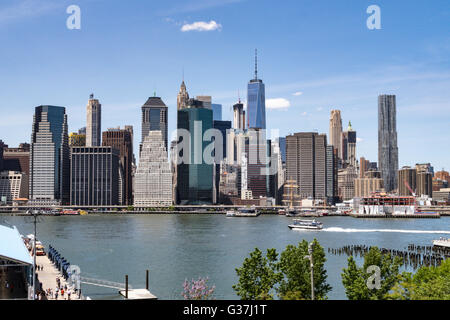 Ansicht von Brooklyn Heights Promenade, NYC, USA Stockfoto