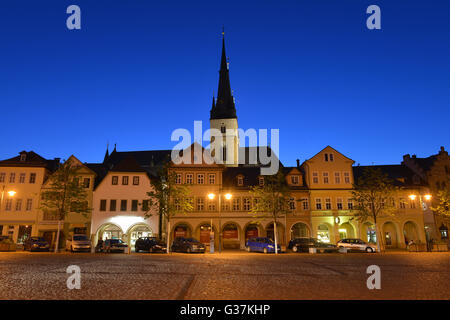 St. Johann Kirche, Saalstrasse, Saalfeld, Thüringen, Deutschland / Johanneskirche, Marktplatz Stockfoto