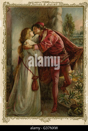 III, Szene V der Morgendämmerung Abschied zu handeln; Romeo &amp; Juliet umarmen Datum: 19. Jahrhundert Stockfoto
