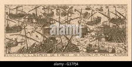 SCHLACHT VON LEPANTO 1571 Stockfoto