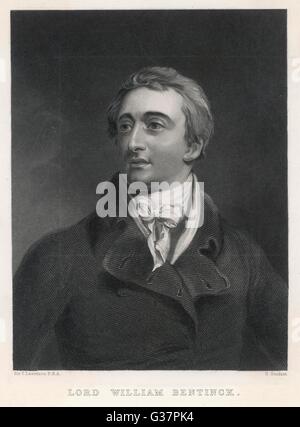 LORD WILLIAM CAVENDISH-BENTINCK Soldat und Staatsmann in Indien.      Datum: 1774-1839 Stockfoto