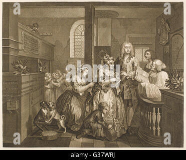 William Hogarth - der Fortschritt des Rakens Stockfoto