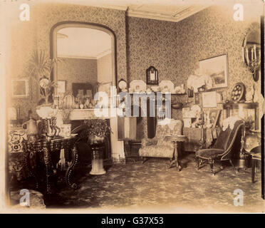 Ein viktorianischer Wohnzimmer Datum: um 1900 Stockfoto