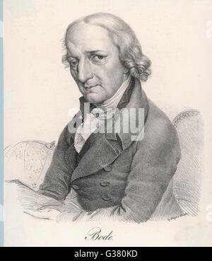 JOHANN ELERT BODE deutschen Astronomen wirkten auf relativen Abstände zwischen Planeten und der Sonne.     Datum: 1747-1826 Stockfoto