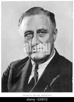 FRANKLIN DELANO ROOSEVELT 32. Präsident der Vereinigten Staaten im Jahr seiner Wahl Date: 1882-1945 Stockfoto