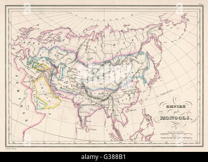 Mongolisches Reich Karte Dschingis Khans Tod im Jahre 1227 und seine