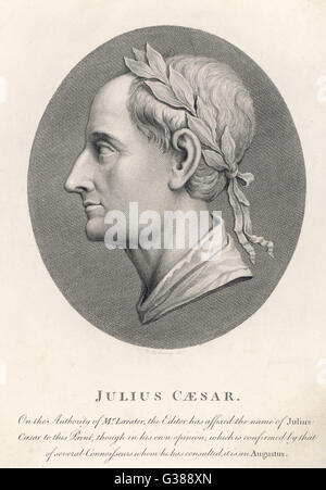 GAIUS JULIUS CAESAR römischen Kaiser Datum: 100-44 v. Chr. Stockfoto