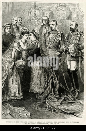 LEOPOLD HEIRATET HELEN 1882 Stockfoto