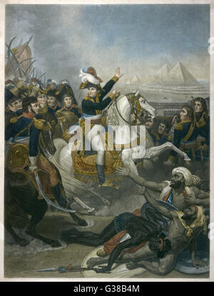 NAPOLEON ich Napoleon in der Schlacht von den Pyramiden-Datum: 21. Juli 1798 Stockfoto