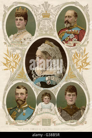 QUEEN VICTORIA & FAMILIE Stockfoto