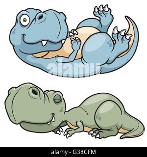 Vektor-Illustration Comic Dinosaurier schlafen Stock Vektor