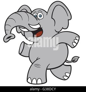 Vektor-Illustration Cartoon Elefant Stock Vektor