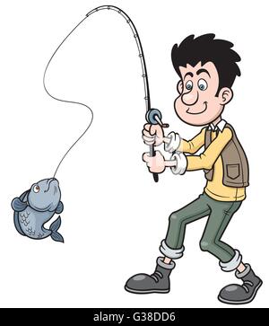 Vektor-Illustration Karikatur Angeln Stock Vektor