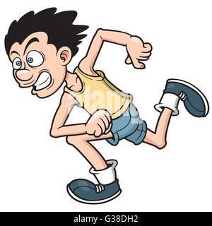 Vektor-Illustration Karikatur Runner Mann Stock Vektor