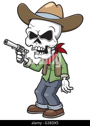 Vektor-Illustration Karikatur Cowboy Zombie Stock Vektor