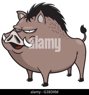 Vektor-Illustration Karikatur Wildschwein Stock Vektor