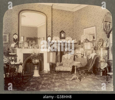 Ein viktorianischer Wohnzimmer Datum: um 1900 Stockfoto