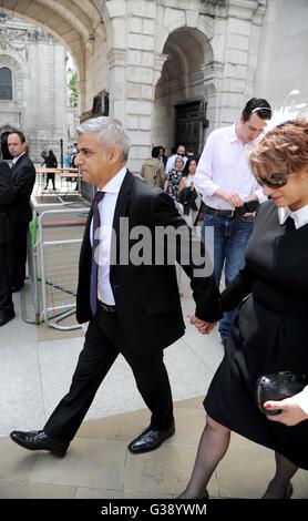 Sadiq Khan und Saadiya, "Londoner Bürgermeister" in London, England, UK Stockfoto