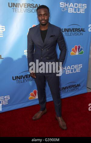 North Hollywood, CA. 9. Juni 2016. Dayo Okeniyi im Ankunftsbereich für Schattierungen von blau Fernsehereignis Akademie, Saban Media Center, Television Academy, North Hollywood, CA 9. Juni 2016. Bildnachweis: Priscilla Grant/Everett Collection/Alamy Live-Nachrichten Stockfoto