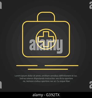 Medizintasche Symbole am Farbringe Stock Vektor