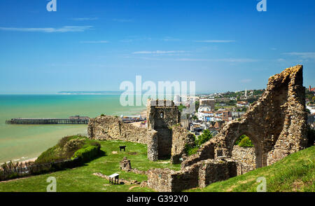 Hastings Castle ruins. Stockfoto