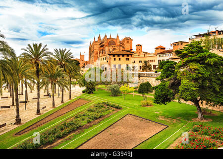 Santa Iglesia Catedral de Mallorca in Palma De Mallorca Stadt auf der Insel Mallorca, Spanien Stockfoto