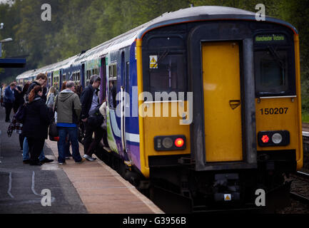 Bahnhof Transport Wigan Gathurst am Stadtrand von der Metropolitan Borough Wigan, Greater Manchester, England, die Stockfoto